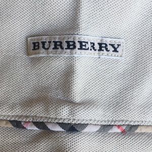 Mens Burberry Lg Tan with Nova Check trim Polo